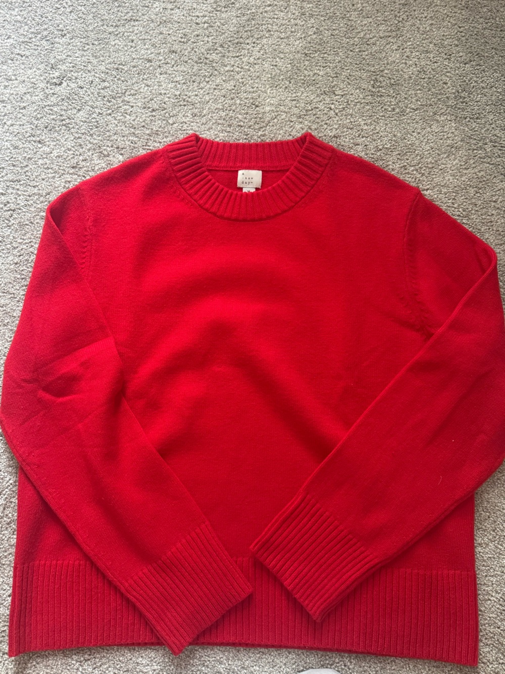 a new day Men's Bright Red Crewneck Sweater